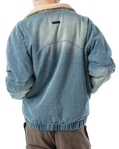 Retro Deconstructed Washed Denim Jacket