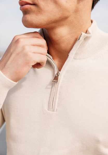 Half zip Sweater - Beige - Grey - Black