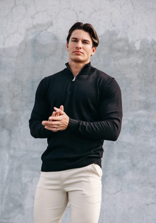 Half zip Sweater - Beige - Grey - Black